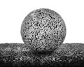 Big data ball, concrete material characters, 3D illustration Royalty Free Stock Photo