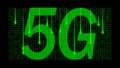 Big data binary code flow through 5g mobile networking Royalty Free Stock Photo