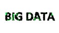 Big Data black - green cybernetical digital text, isolated - object 3D rendering