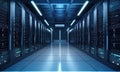 Big data center technology with servers for the digitization of information Royalty Free Stock Photo