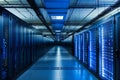 Big data center technology warehous with servers information digitalization Starts SAAS Cloud Computing Web Service
