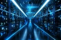Big data center technology warehous with servers information digitalization Starts SAAS Cloud Computing Web Service
