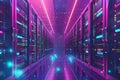 Big data center technology warehous with servers information digitalization Starts SAAS Cloud Computing Web Service