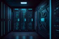 Big data center technology warehous with servers information Royalty Free Stock Photo