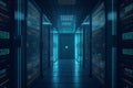Big data center technology warehous with servers information Royalty Free Stock Photo