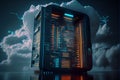 Big data center technology warehouse with server room with cloud computing storage Royalty Free Stock Photo