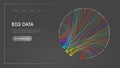 Big Data Circle blockchain technology background. Neural network digital background