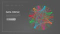 Big Data Circle blockchain technology background. Neural network digital background