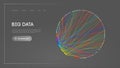 Big Data Circle blockchain technology background. Neural network digital background