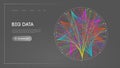 Big Data Circle blockchain technology background. Neural network digital background