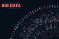 Big data circular colorful visualization. Futuristic infographic. Information aesthetic design. Visual data complexity. Royalty Free Stock Photo