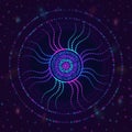 Big data circular visualization. Analysis of Information. Science/Technology Background.