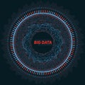 Big data circular visualization. Futuristic infographic. Information aesthetic design. Visual data complexity.