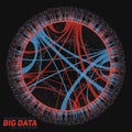 Big data circular visualization. Futuristic infographic. Information aesthetic design. Visual data complexity. Royalty Free Stock Photo