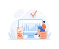 Big Data and Cloud Computing, Business characters using remote servers Royalty Free Stock Photo