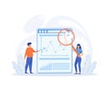 Big Data and Cloud Computing, Business characters using remote servers Royalty Free Stock Photo
