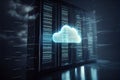Big data and cloud computing server infrastructure hosting hub storage Royalty Free Stock Photo