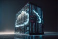 Big data and cloud computing server infrastructure hosting hub storage Royalty Free Stock Photo