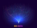 Big data collection. Virtual flow of database connections tree structure, digital network visualization and abstract Royalty Free Stock Photo