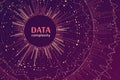Big data complexity representation. Data concept visualization. Abstract data radial plot. Futuristic background. Royalty Free Stock Photo