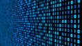 Big data concept with binary code. glowing digital numbers 3d illustration. Royalty Free Stock Photo