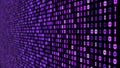 Big data concept with binary code. glowing digital numbers 3d illustration. Royalty Free Stock Photo
