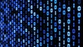 Big data concept with binary code. glowing digital numbers 3d illustration. Royalty Free Stock Photo