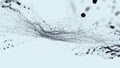 Big Data concept. Blockchain 3D illustration. Information Waves and the Global Database