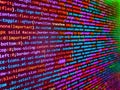 Big data concepts working in cyberspace environment. Computer code on laptop web developing. Background of software developer Royalty Free Stock Photo