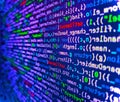 Big data concepts working in cyberspace environment. Concept of security, programming and hacking, deep decryption and encryption Royalty Free Stock Photo