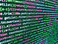 Big data concepts working in cyberspace environment. Programmer developer screen. Programming code background. Screenshot with Royalty Free Stock Photo