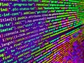 Big data concepts working in cyberspace environment. Python programming developer code. Coworkers team in modern office. Concept