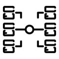 Big data connection icon, outline style Royalty Free Stock Photo