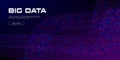 Big Data curved stream. Vivid big data particles with copy space. Linear perspective. Binary code structure. Abstract Royalty Free Stock Photo