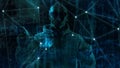 Big data cyber attacks and machine learning bots, big data processing big data digital technology background Royalty Free Stock Photo