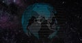 Big data 3d Earth. Binary code surrounding globe rotating. Retro digital Earth. Digital data globe,abstract 3D rendering Royalty Free Stock Photo