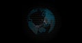 Big data 3d Earth. Binary code surrounding globe rotating. Retro digital Earth. Digital data globe,abstract 3D rendering Royalty Free Stock Photo