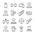 Big data and data transfer related vector line icon set. Contains such icons as cloud, storage, computing, mobile data transfer an Royalty Free Stock Photo