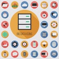 Big data, database flat, digital icon Royalty Free Stock Photo
