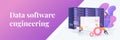Big data developer web banner concept.