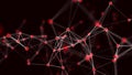 Big data. Digital background. Abstract red and blue distribution of triangular shapes in space. Network connection Royalty Free Stock Photo