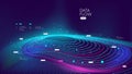 Big data digital cloud analytics visualization using artificial intelligence and machine learning, data stream processing digital Royalty Free Stock Photo