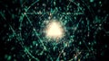 Big Data Digital Tunnel triangle with futuristic matrix. Network of particles with binary code. Technological and Royalty Free Stock Photo