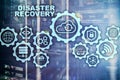 Big Data Disaster Recovery concept. Backup plan. Data loss prevention on a virtual screen. Royalty Free Stock Photo