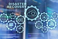 Big Data Disaster Recovery concept. Backup plan. Data loss prevention on a virtual screen. Royalty Free Stock Photo