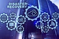 Big Data Disaster Recovery concept. Backup plan. Data loss prevention on a virtual screen Royalty Free Stock Photo