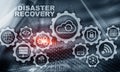 Big Data Disaster Recovery concept. Backup plan. Data loss prevention on a virtual screen Royalty Free Stock Photo