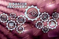 Big Data Disaster Recovery concept. Backup plan. Data loss prevention on a virtual screen Royalty Free Stock Photo