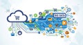 Big Data E-commerce Cloud Computing Network Royalty Free Stock Photo