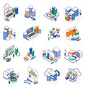 Big Data Exchange Isometric Set Royalty Free Stock Photo